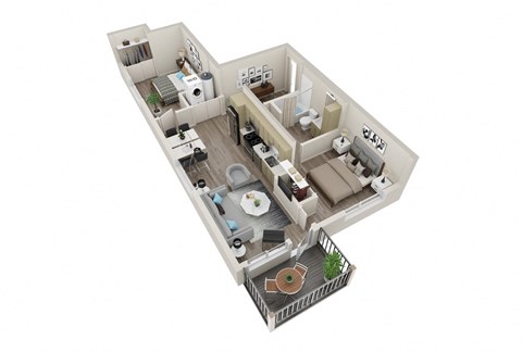 Floor plan for 2 beds, 1 bath, 780 sqft